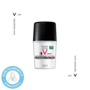 Vichy Homme 48hr Anti-Perspirant Anti-Stains Roll-On Κατά των Λευκών & Κίτρινων Λεκέδων 50ml