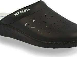 Fly Flot 1318 Δερμάτινο Γυναικείο Σαμπό Μαύρο