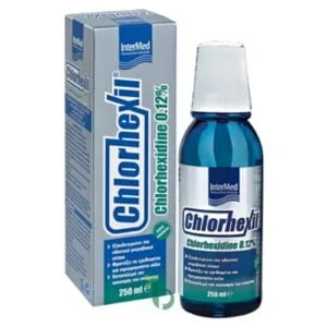 Intermed Chlorhexil 0.12% Στοματικό Διάλυμα για την Ουλίτιδα κατά της Πλάκας και της Κακοσμίας 250ml