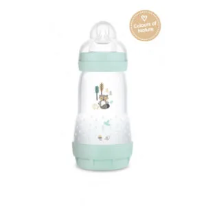 Mam Πλαστικό Μπιμπερό Easy Start Anti-Colic Forest Κατά των Κολικών με Θηλή Σιλικόνης 260ml για 2+ μηνών Πράσινο Ρακούν