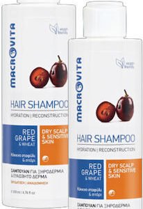Macrovita Red Grape & Wheat Shampoo 2x200ml 400ml