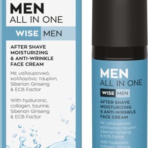 Vican Wise Men 24ωρη All in One After Shave & Ανδρική Κρέμα Προσώπου για Ενυδάτωση, Αντιγήρανση & Ανάπλαση με Υαλουρονικό Οξύ 50ml