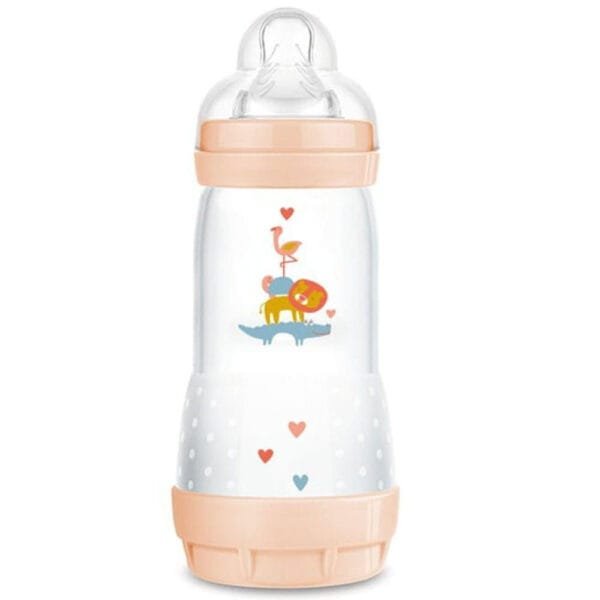 Mam Πλαστικό Μπιμπερό Easy Start Anti-Colic 4m+ Σομόν 320ml