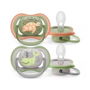 Philips Ορθοδοντικές Πιπίλες Σιλικόνης Ultra Air για 6-18 μηνών Χελώνα / Φάλαινα Γκρι -Λαδί 2τμχ
