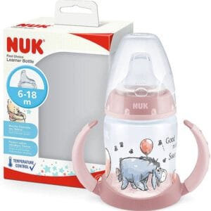Nuk Εκπαιδευτικό Μπιμπερό με Λαβές First Choice με Δείκτη Ελέγχου Θερμοκρασίας 6m+ Pink 150ml
