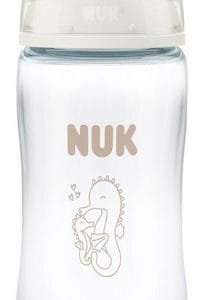 Nuk Γυάλινο Μπιμπερό First Choice+ Κατά των Κολικών με Θηλή Σιλικόνης για 3+ μηνών Λευκό 240ml